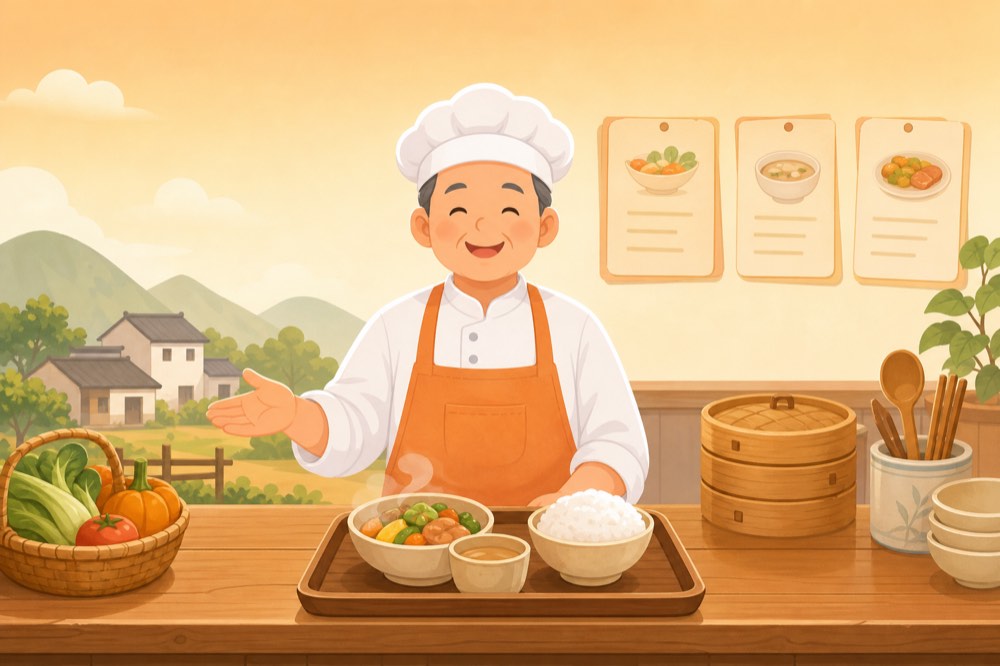 配送人员把餐食送到农户家门口